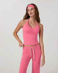 Halo Halter Ruched Top | Sunset Pink Heather