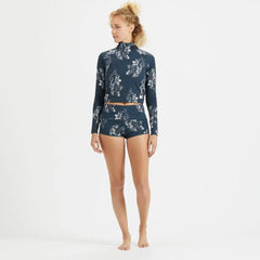 Marine Mock Neck | Indigo Vintage Floral