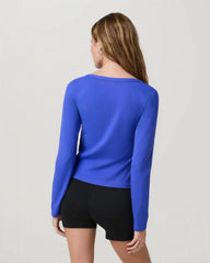 Long Sleeve Halo V-Neck Cardigan | Electric Blue