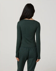 Long Sleeve Halo V-Neck Cardigan | Hemlock Heather