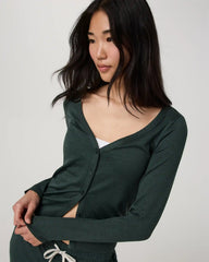 Long Sleeve Halo V-Neck Cardigan | Hemlock Heather