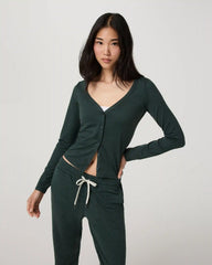 Long Sleeve Halo V-Neck Cardigan | Hemlock Heather