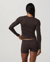 Long Sleeve Halo V-Neck Cardigan | Java Heather