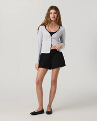 Long Sleeve Halo V-Neck Cardigan | Pale Grey Heather