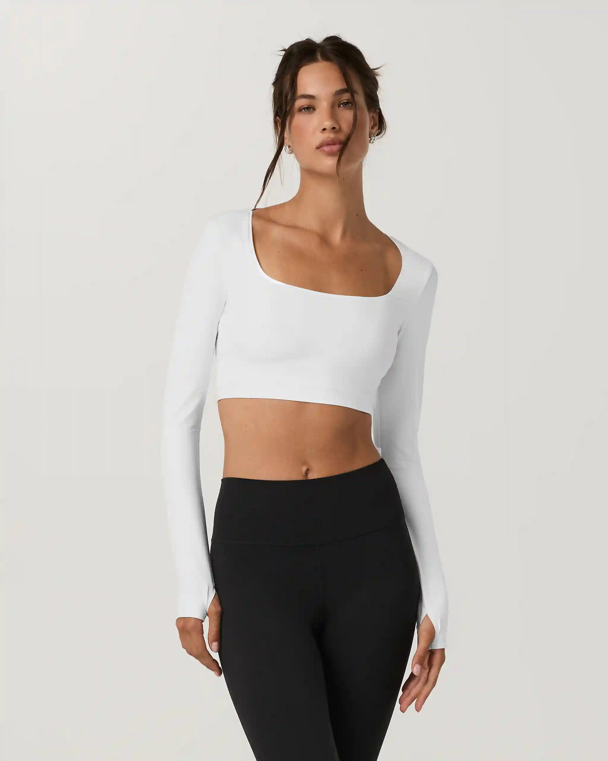 Vuori AllTheFeels™ Long Sleeve Scoop Top | White