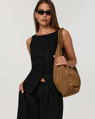 Trestles Twill Button Down Tank | Black
