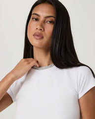 Short Sleeve Halo Retro Tee | White