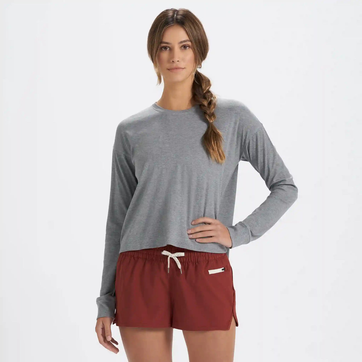 Long-Sleeve Pose Tee | Medium Heather Grey