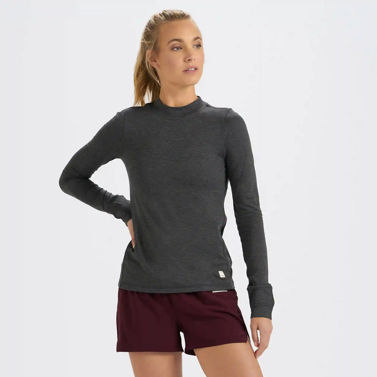 Long-Sleeve Lux Tee | Charcoal Heather