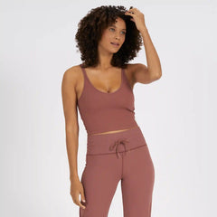 Rib Crop Tank | Terracotta
