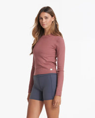 Long-Sleeve Pose Fitted Tee | Rosewood Heather