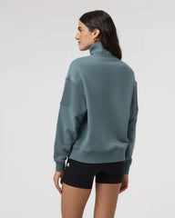Sedona Rib Half Zip | Smoke Blue