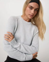 Émilie Cashmere Crew | Pale Grey Heather
