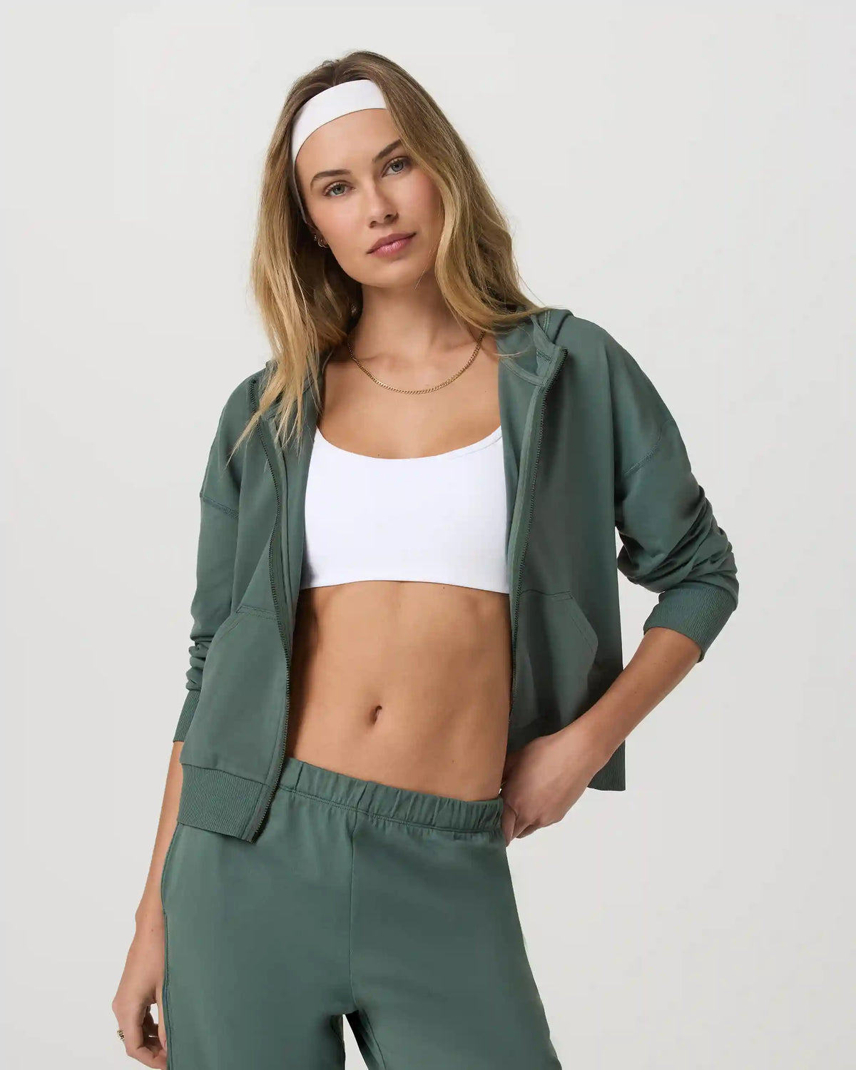 Halo Modern Full Zip Hoodie | Agate Green