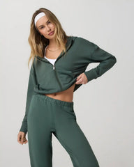 Halo Modern Full Zip Hoodie | Agate Green