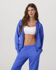 Halo Modern Full Zip Hoodie | Bright Iris Heather