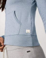 Halo Mini Full Zip Hoodie - Long | Coastal Fog Heather