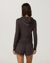 Halo Mini Full Zip Hoodie - Long | Java Heather
