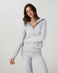 Halo Mini Full Zip Hoodie - Long | Pale Grey Heather