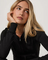 Halo Mini Full Zip Hoodie | Black Heather