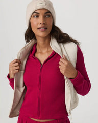 Waffle Full Zip Hoodie | Strawberry