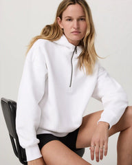 Restore Relaxed Half Zip Hoodie | White