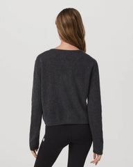 Émilie Cashmere Cardi | Charcoal Heather