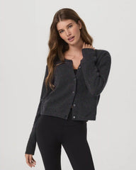 Émilie Cashmere Cardi | Charcoal Heather