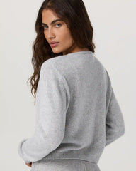 Émilie Cashmere Cardi | Pale Grey Heather