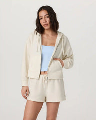 Beach Fleece Zip Up | Natural
