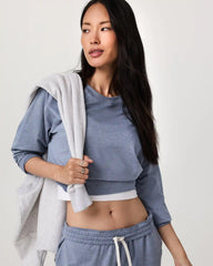 Long Sleeve Halo Crew | Blue Heron Heather