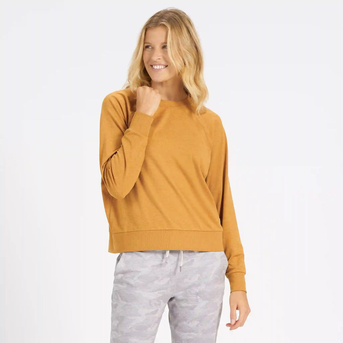 Long-Sleeve Halo Crew | Flax Heather