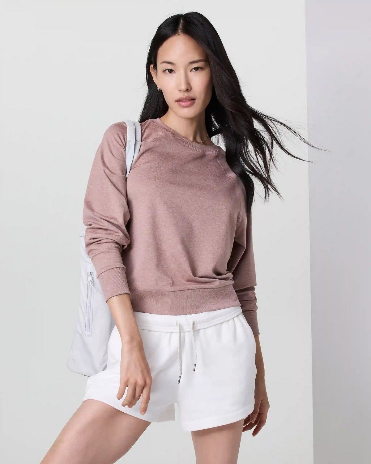 Long Sleeve Halo Crew | Zion Rose Heather
