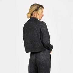 Halo Crop Funnel Neck | Charcoal Tortoise