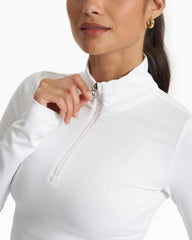 Lux Rib Half Zip | White