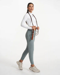 Lux Rib Half Zip | White