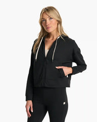 Granite Cropped Hoodie | Black Heather
