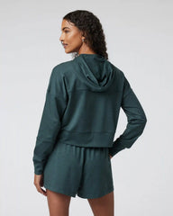 Halo Half Zip Cropped Hoodie | Grove Heather