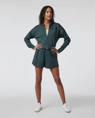 Halo Half Zip Cropped Hoodie | Grove Heather