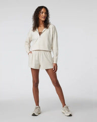 Halo Half Zip Cropped Hoodie | Milkweed Heather