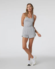 Halo Retro Romper | Pale Grey Heather