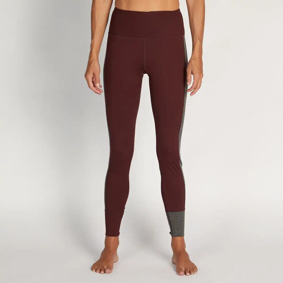 Asymmetric Block Legging | Bordeaux