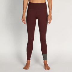 Asymmetric Block Legging | Bordeaux