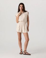 Trestles Twill Romper | Sand Dollar