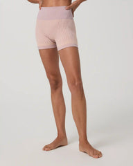 Bi-Color Seamless Bike Short 4" | Light Peach/Desert Mauve