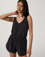 Villa Tank Romper | Black