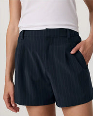 Villa Pinstripe Trouser Short | Navy Pinstripe