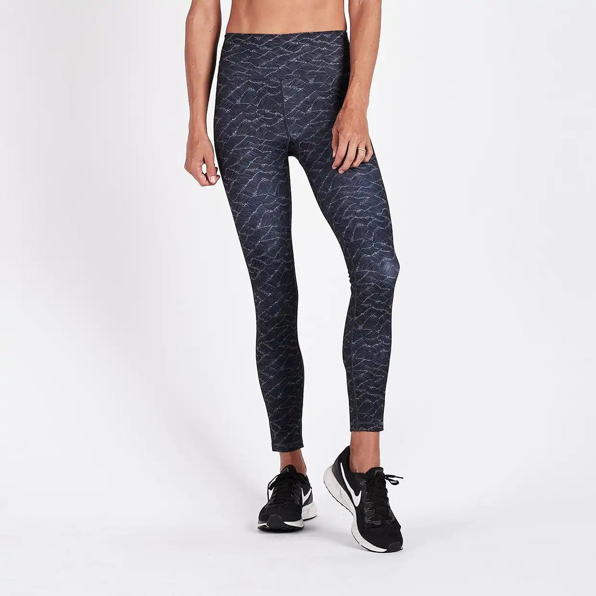 Vibes Mid Rise Legging | Charcoal Wave
