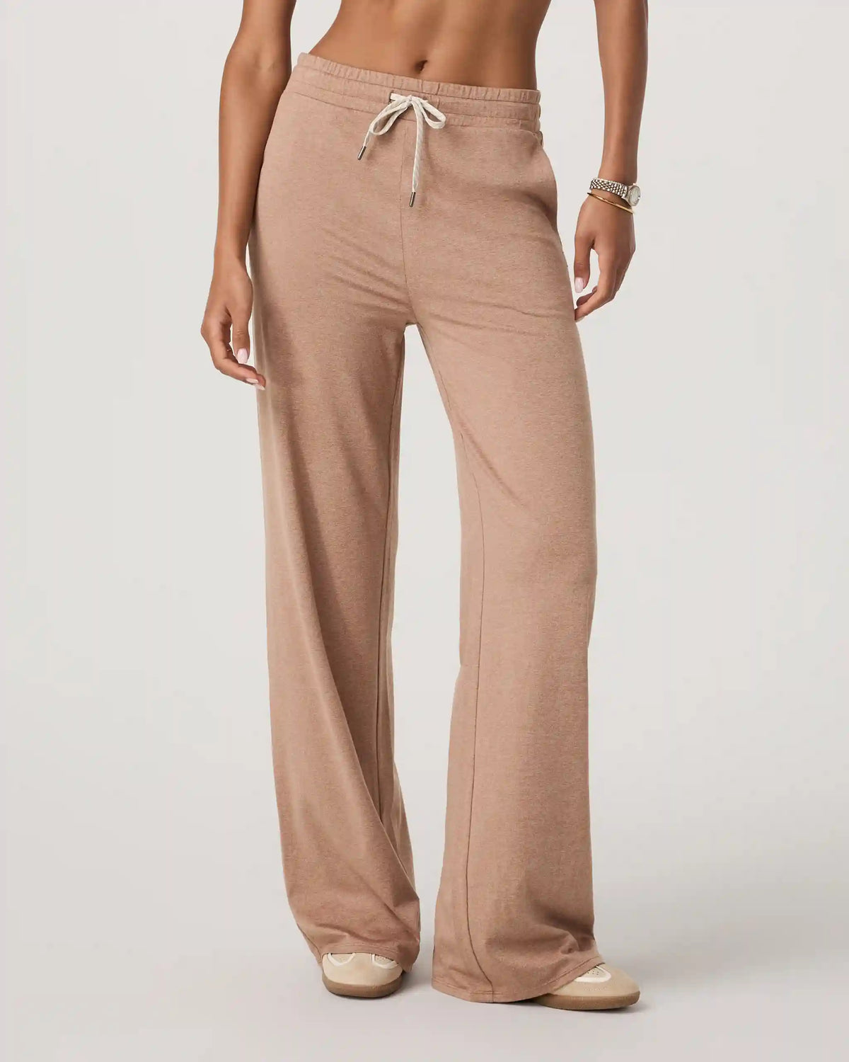 Halo Essential Wideleg Pant - Long | Nutmeg Heather