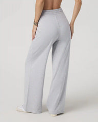 Halo Essential Wideleg Pant - Short | Pale Grey Heather